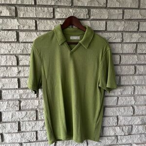 Everlane 100% Organic Cotton Light Green Waffle Knit Polo Size Medium